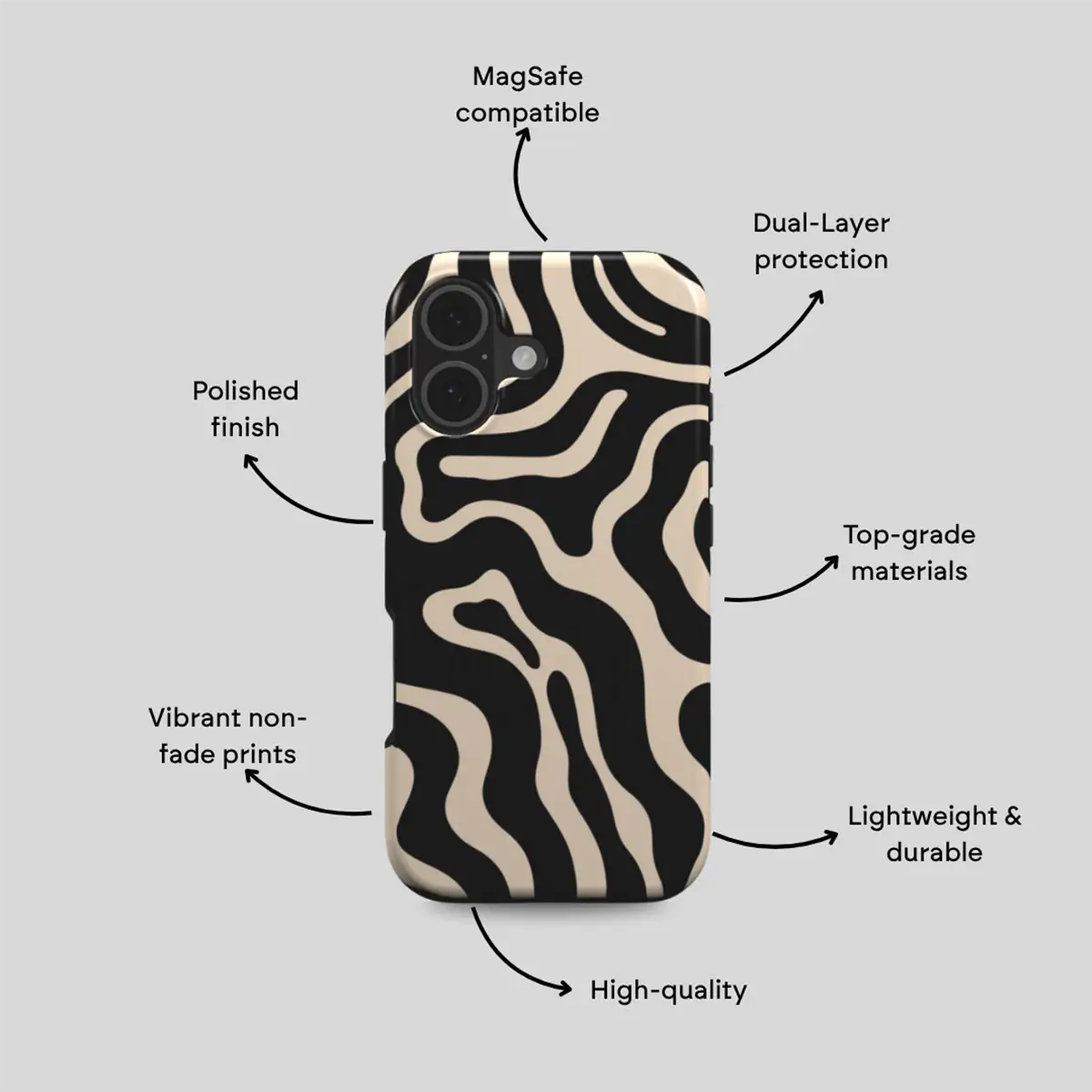 KUVOA magnetic iPhone Tough Case product and material detail 2