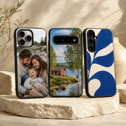 Personalised magnetic iPhone cases with photo, landscape and abstract designs